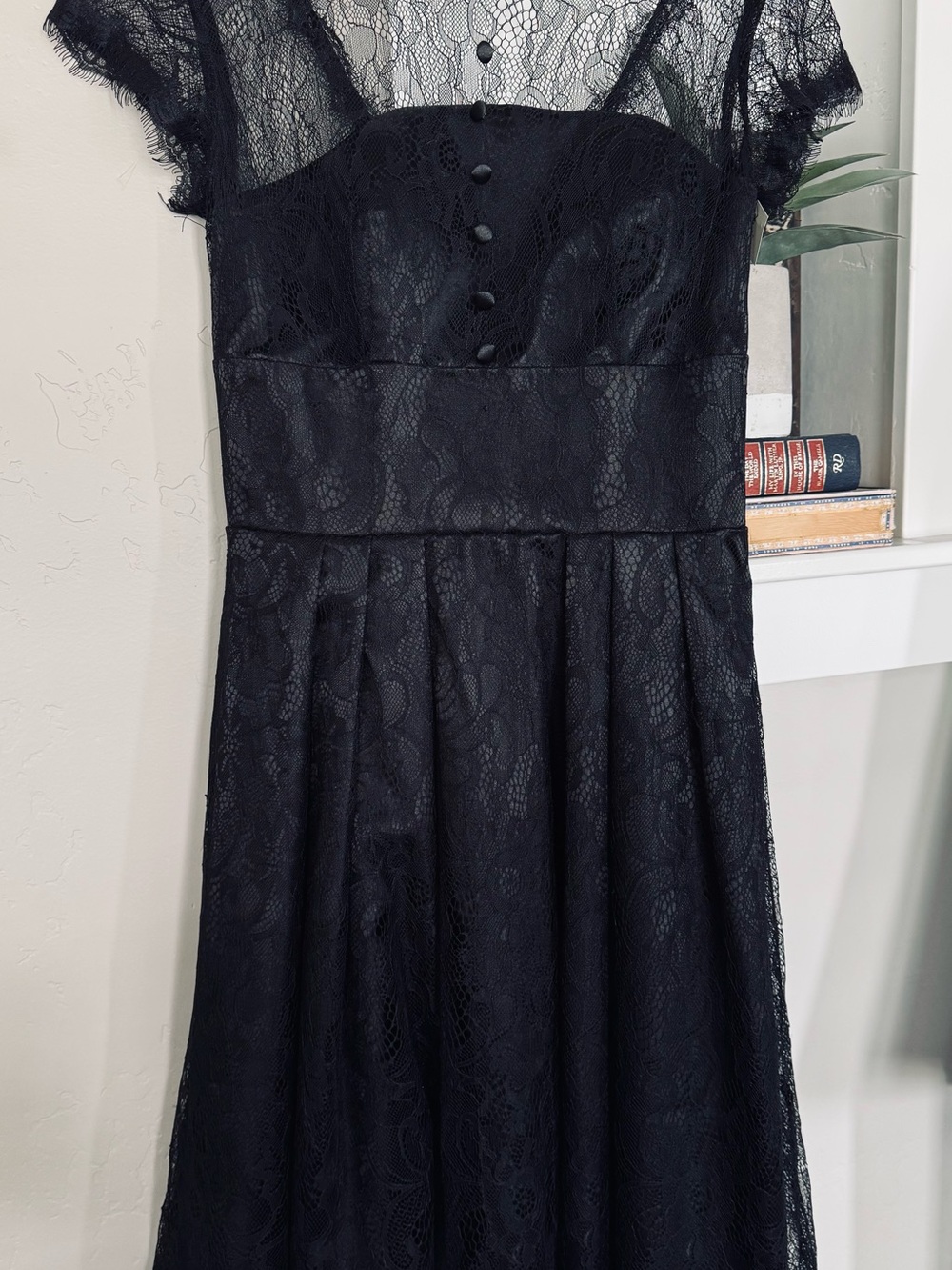Lace and Satin Black Dress